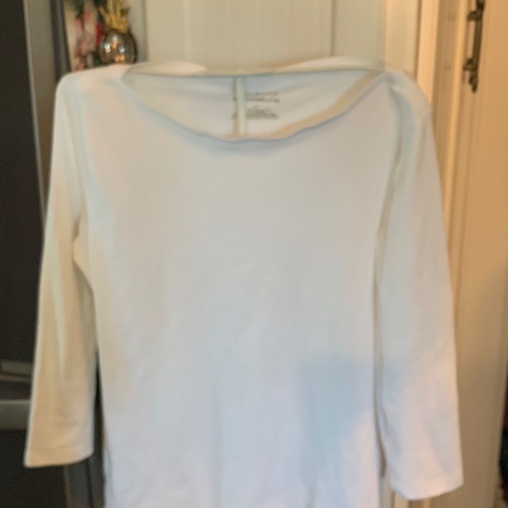 Talbots side button stretch weekend tee.‎ Worn about 2-3 x.